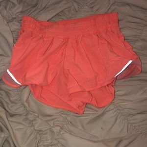Pop Orange lululemon shorts